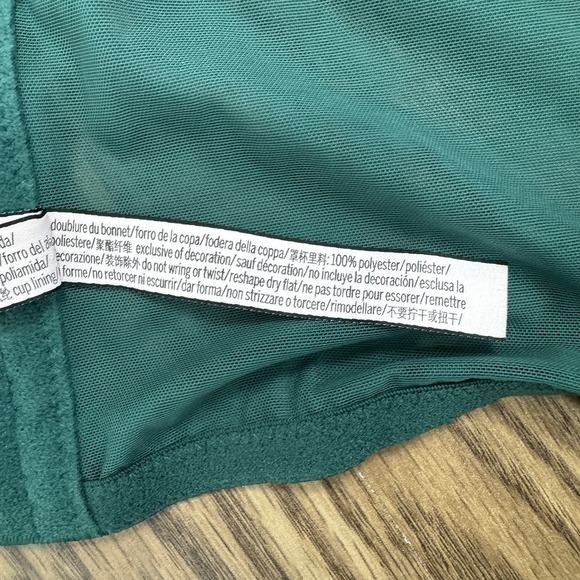 Victorias Secret Bra Womens 36D Green Lace Corset Underwired Boning Coquette - Picture 16 of 16